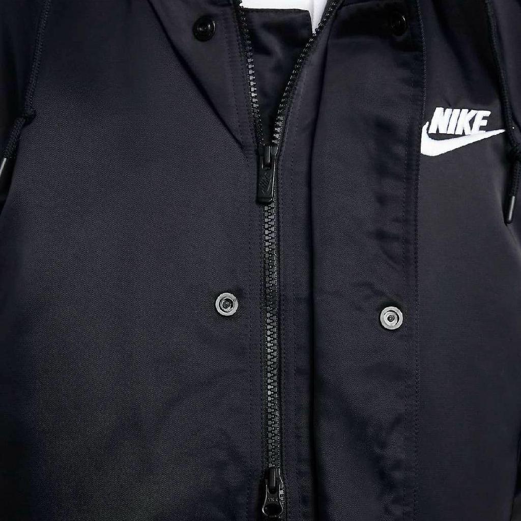 Nike Логотип Буква B Вышитое Худи Пальто средней длины с длинным рукавом Мужские Пальто Черный FB7321-010