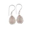 Natural Rose Quartz Gemstone 925 Stamped Silver Jewelry Handmade Earrings 1.30" EE-3-22