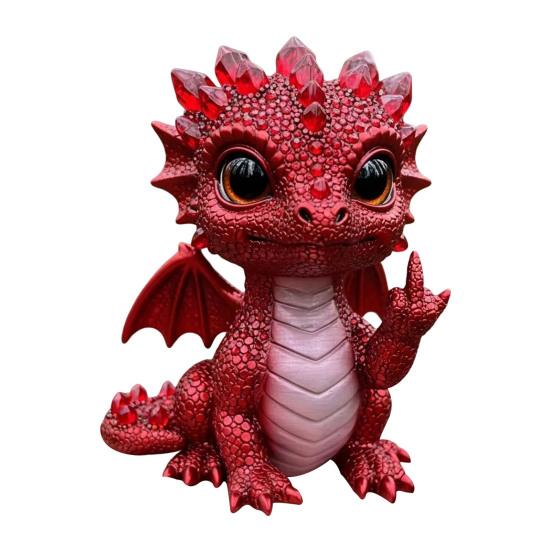 Baby Dragon Figurine Cheeky Dragon Statue Collectible Flip-off Baby Dragon