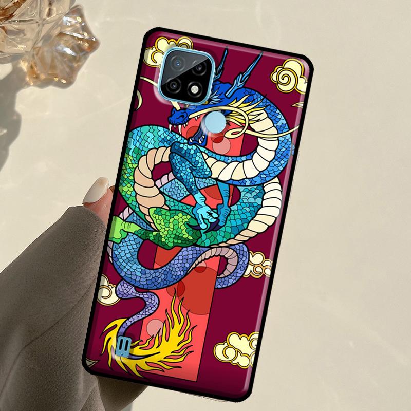 Модный Китайский Дракон Для Realme GT 7 Pro GT 6T 6 5 C67 C61 C55 C53 C51 C21Y C25S C75 10 11 12 13 14 Pro Plus Чехол