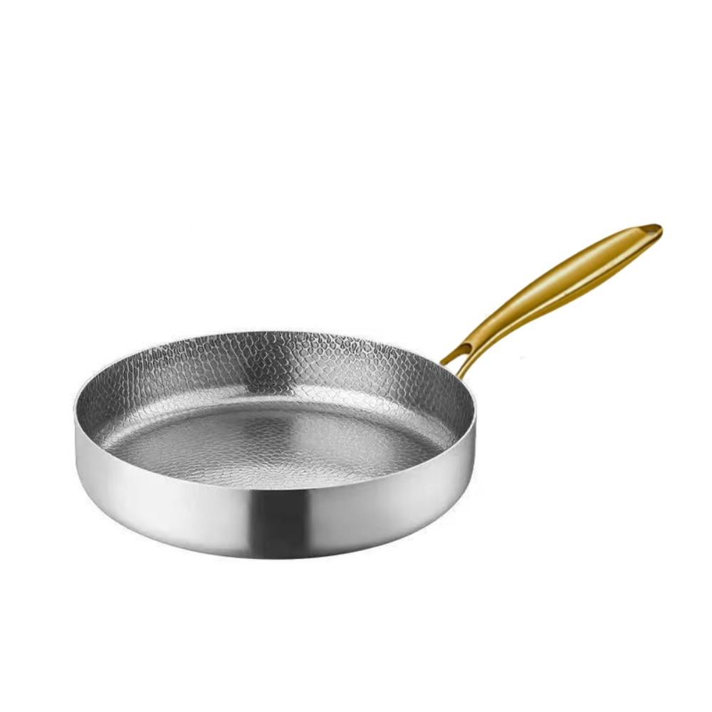 Titanium Zinc Zinc Alloy Hammered Texture Frying Pan Fast Heating Steak Skillet Non-stick Pot Fried Eggs