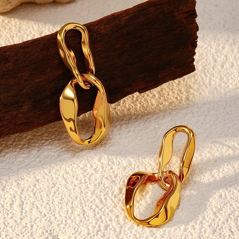 Chenhe Jewelry Женские Высококачественные Стильные Легкая Роскошь Невыцветающие Серьги из Нержавеющей Стали Модные Универсальные Серьги Золотые Серьги