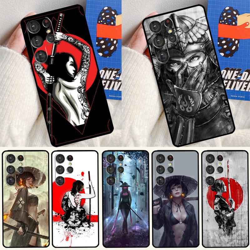 Чехол для телефона Аниме Девушка Самурай для Samsung Galaxy S25 Ultra S24 S23 Ultra S9 S10 S20 S21 S22 Plus S24 FE