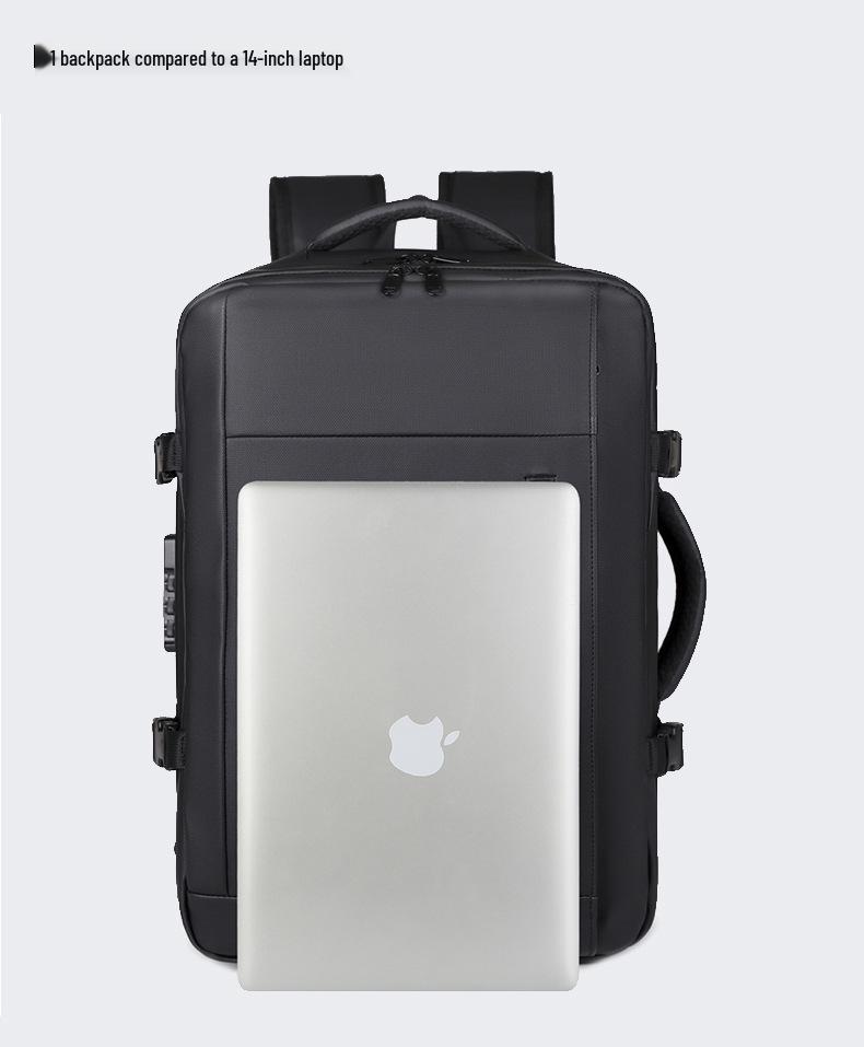 Расширяемый рюкзак для деловых поездок с отделением для ноутбука и разделением на влажное и сухое