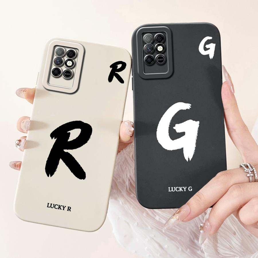 For Infinix Note 8 Note 8i Case Letter A-Z Pattern Liquid Silicone Soft Cases Back Cover For Infinix Note8 X683 X692 Case Funda