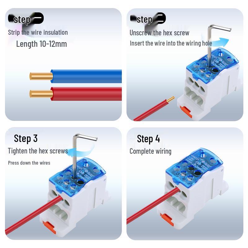 Maker CK-UKK DIN Rail Junction Box with Multiple Outputs - 80A, 125A, 160A, 250A, 400A, 500A