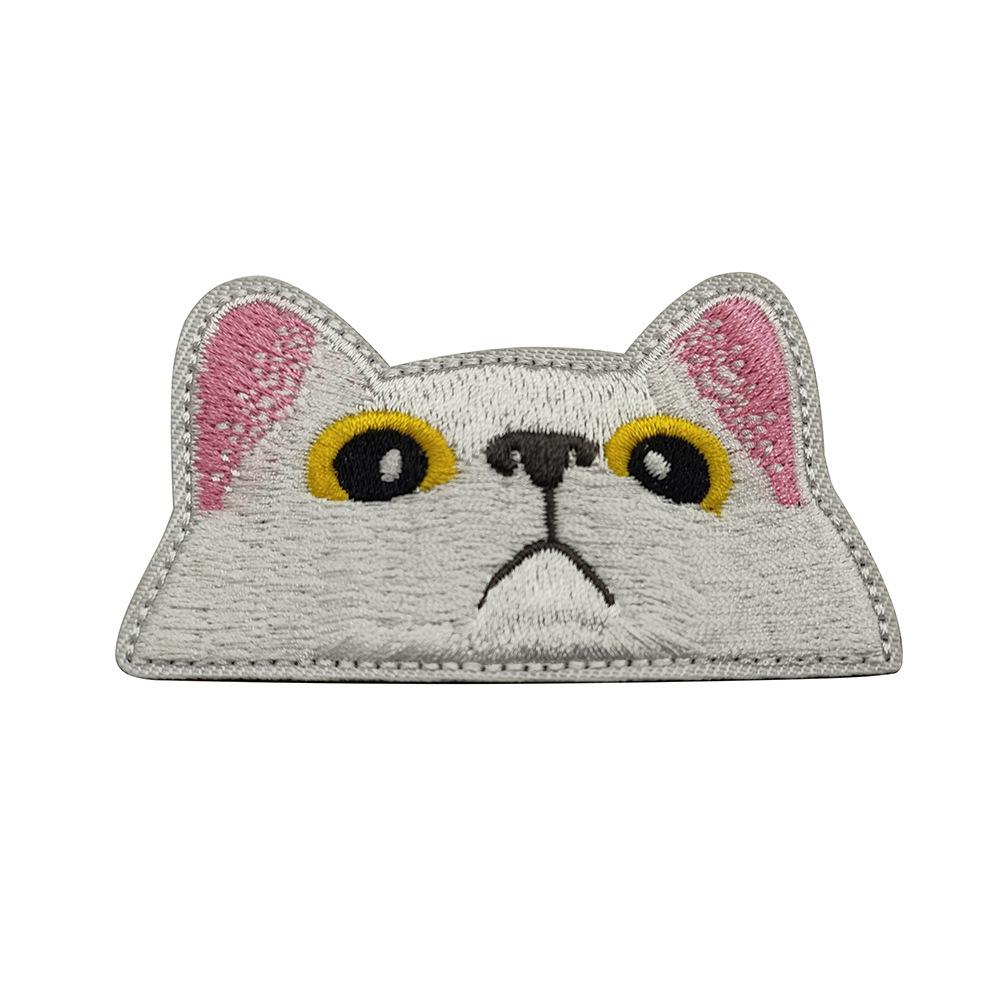 Taifeng Cute Crying Black Cat Face Embroidered Patch Velcro Badge