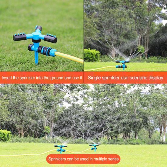 Спринклер для газонов с колышками Конструкция с 3 рычагами Большая площадь покрытия Устойчивость к утечкам Регулируемый Простой