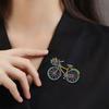 Vintage Romantic Flower Basket Bicycle Brooches For Women Fashion Full Rhinestone Colorful Metal Beauty Brooch Pins Wedding Gift