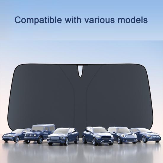 Car Windshield Sun Shade UV-Resistant Universal Fit Simple Installation Foldable Sunshade Reflective Sun Visor Shade