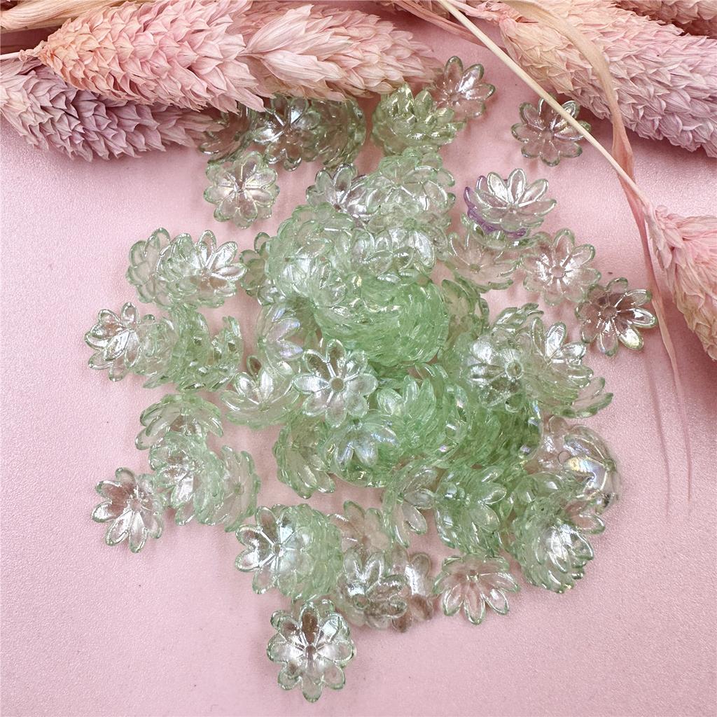 100pcs 9.5mm Fashion Acrylic Flower Beads For Bracelet Necklace Making DIY Jewelry Accessories