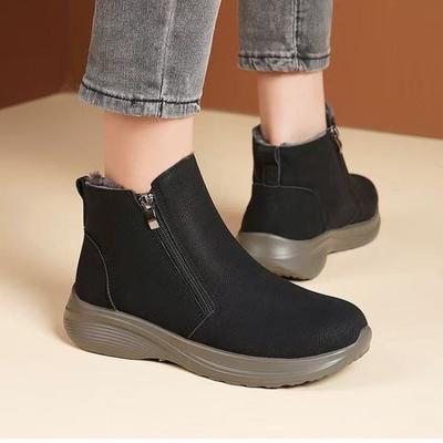 Зимние новые бархатные утепленные теплые высокие хлопковые ботинки женские большие хлопковые сноубутсы