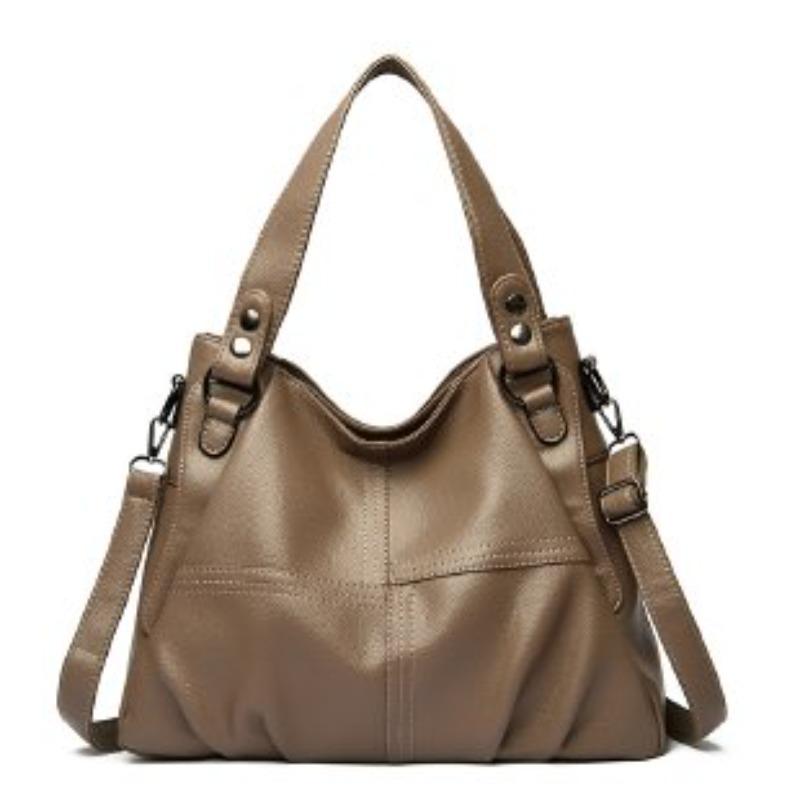 Роскошные женские сумки из мягкой кожи, новая повседневная большая сумка, дизайнерская женская сумка через плечо с большим плечом, женская лоскутная сумка