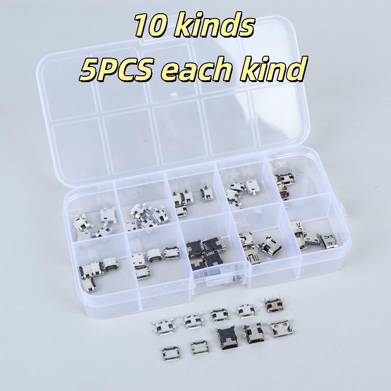50/100/150 шт. Разъем порта зарядки USB Type-C 2/6/16-контактный SMD SMT PCB Разъем USB-C Для ремонта телефонов и цифровых устройств Комплект