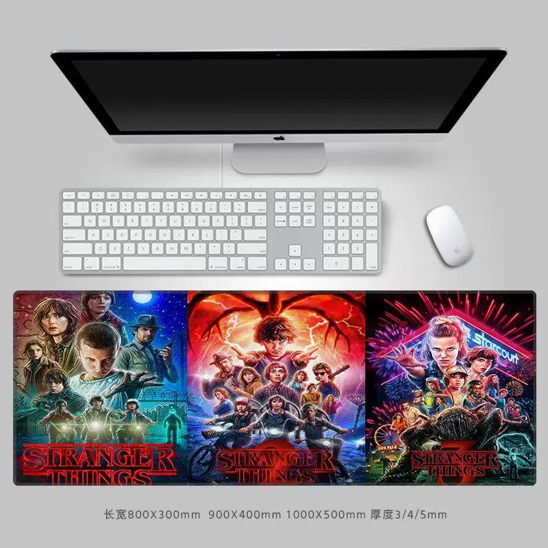 Премиальная персонализированная креативная коврик для мыши StrangerThings кожаный коврик для мыши периферийная подставка для клавиатуры компьютера большого размера офисный коврик для стола коврик для клавиатуры