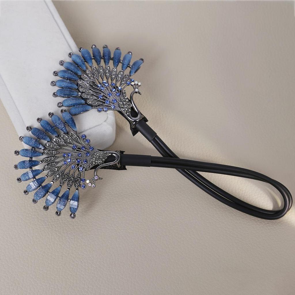 Элегантная синяя заколка для волос с павлином, стразами и жемчугом - аксессуар для ретро-пучка с перекручиванием