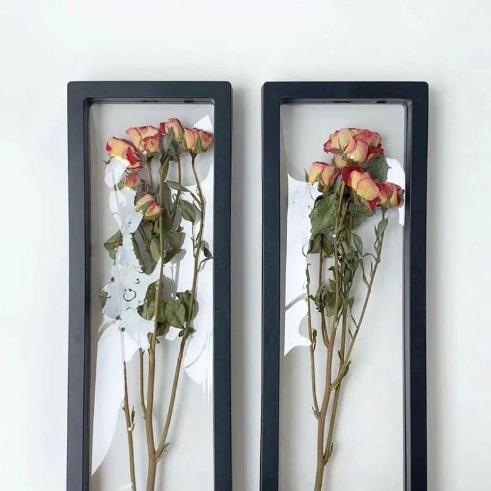 3D Transparent Dried Flower Frame Storage Box Plastic Picture Frame Stand Bouquet