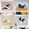 Cute Cats and Dogs Pet Decorative Tapestry Home Wall Living Room Office Decorative Tapestry