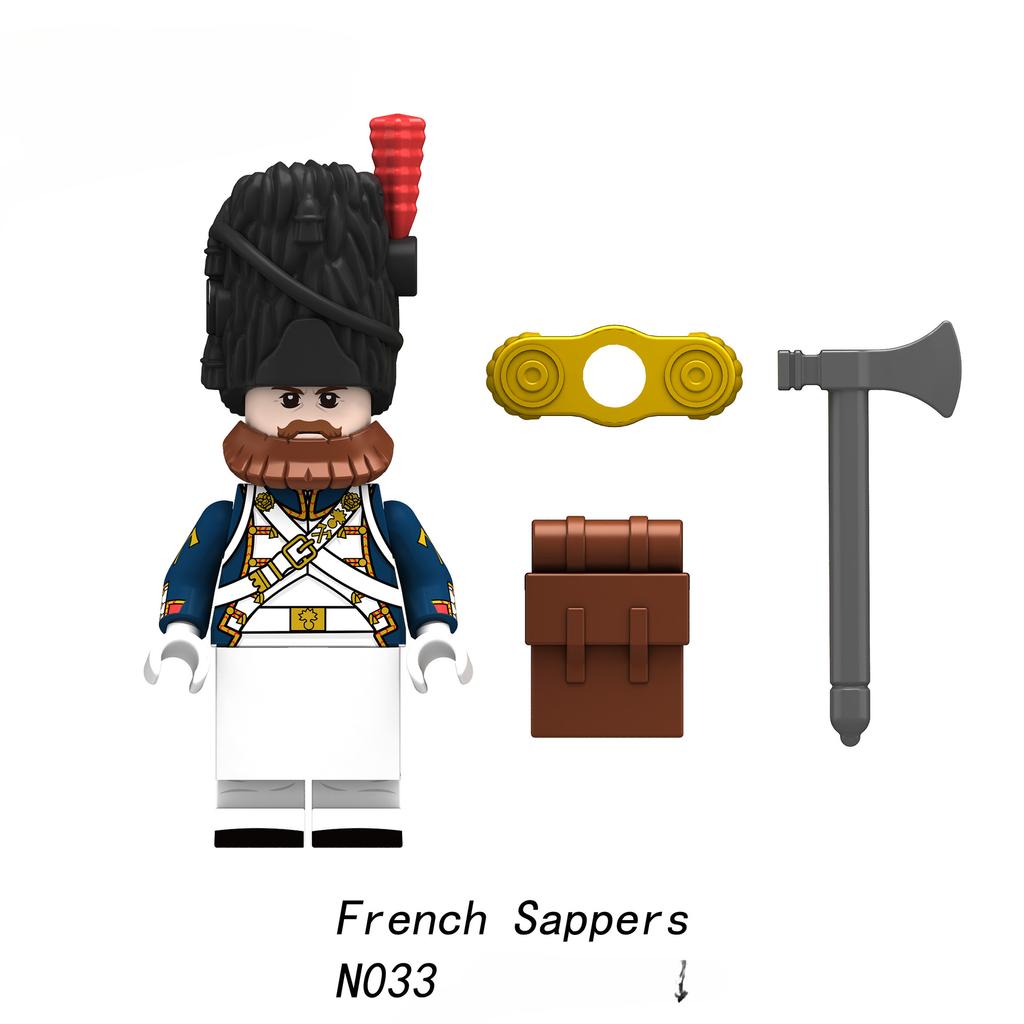 Наполеоновские войны, военные солдаты, строительные блоки, WW2, мини-фигурки, французские, британские, стрелковые винтовки, оружие, игрушки для детей