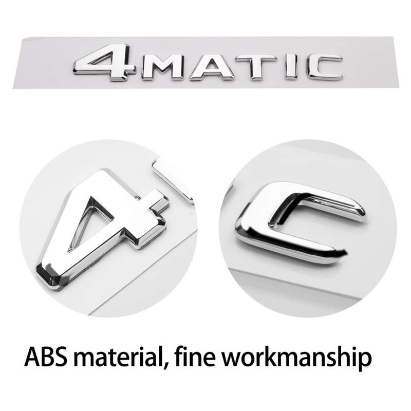 4MATIC Auto Trunk Door Fender Bumper Badge Decal Emblem Adhesive Tape Sticker Replacement for B/enz