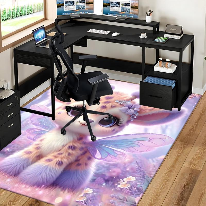 1pc Giraffe Fairy Chair Mat - Anime Cartoon Design, Non-Slip Carpet for Office Chairs, Suitable for All Seasons, Home Decor, Living Room, Bedroom, Gam