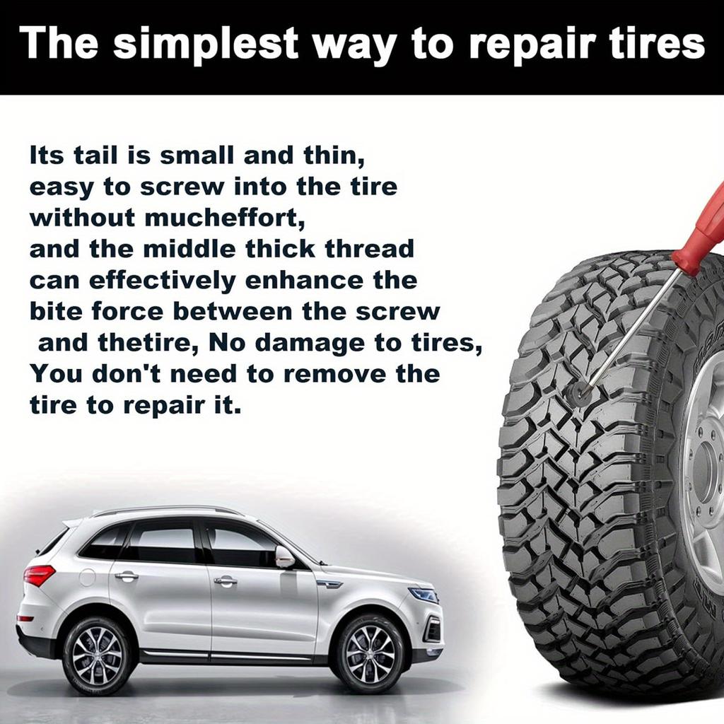 Набор для быстрого ремонта шин QuickFix RapidSeal: 60 шт. Прочные резиновые заглушки для винтов - Легкий DIY герметик для проколов для всех аксессуаров для транспортных средств