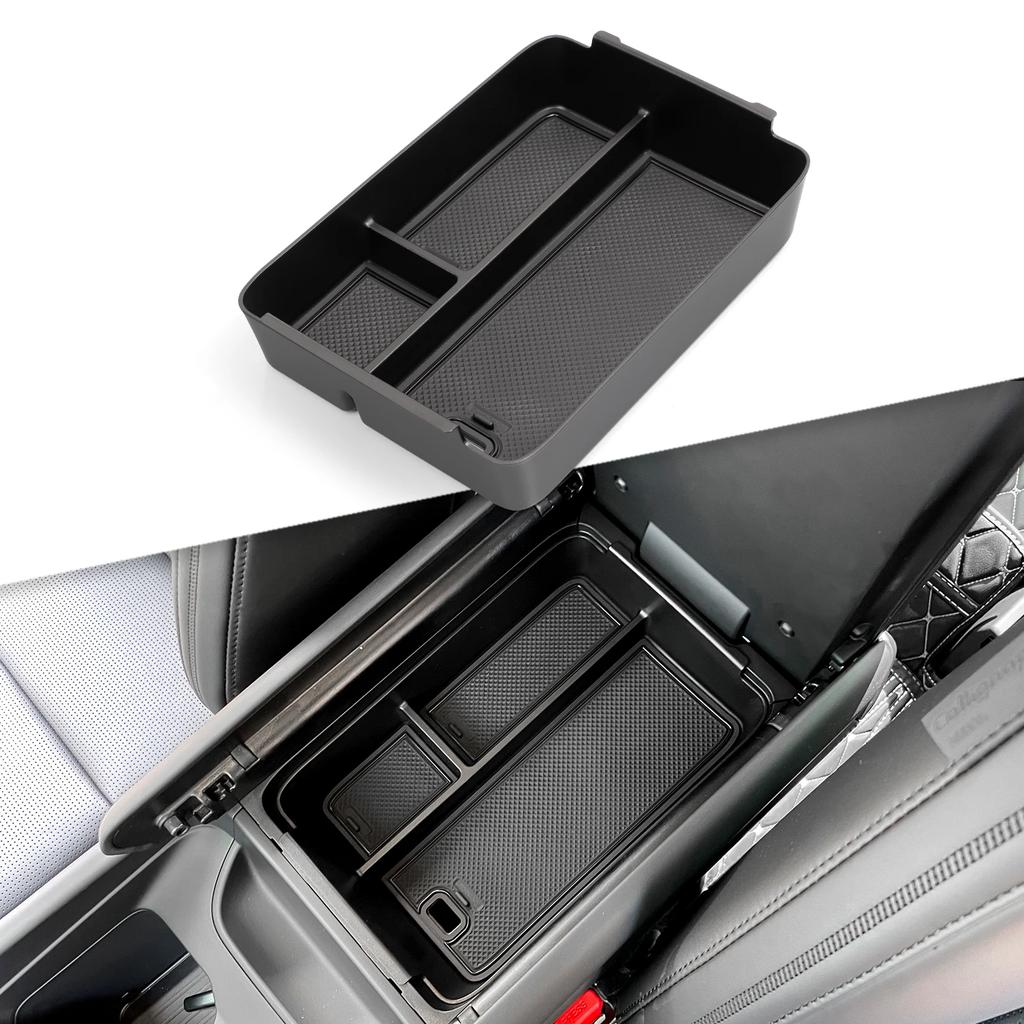 Storage Box Cup Holder Anti Dirt Pad Car Interior Accessories Organizer Tidying For Hyundai Santa Fe 2024 2025 2026 Black