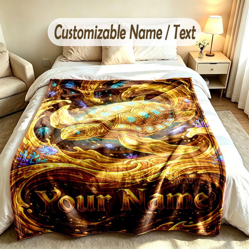 Decorative Artwork Theme Custom Blanket Personalized Name & Text Customized Soft Warm Throw Blanket Home Decor
