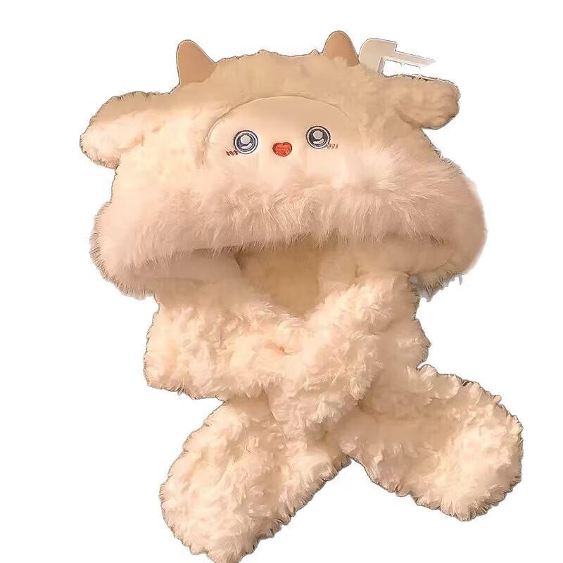 Cute Lamb Plush Winter Hat & Scarf Set