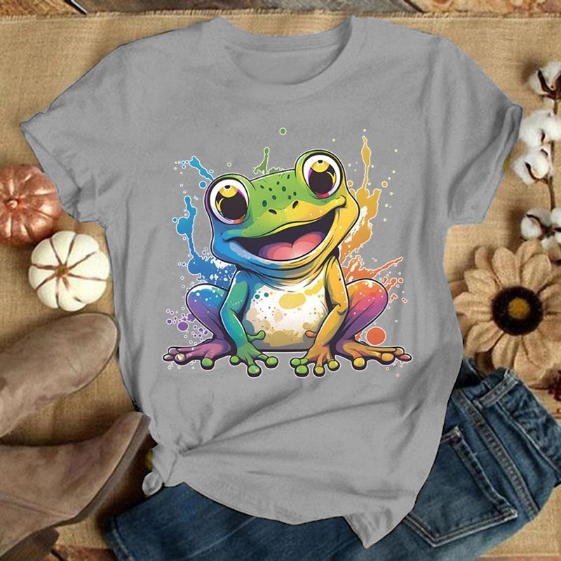 Футболка с принтом лягушки для женщин и мужчин, футболка с круглым вырезом, женская одежда, эстетическая одежда, рубашка