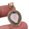 Natural Smoky Quartz 925 Solid Sterling Silver TwoTone Gift Pendant 1.50" c0M16