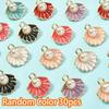 10/20/30pcs Alloy Material 8-color Clam Shell Pendant with Plastic Decorative Beads, Used for Necklace and Jewelry Making