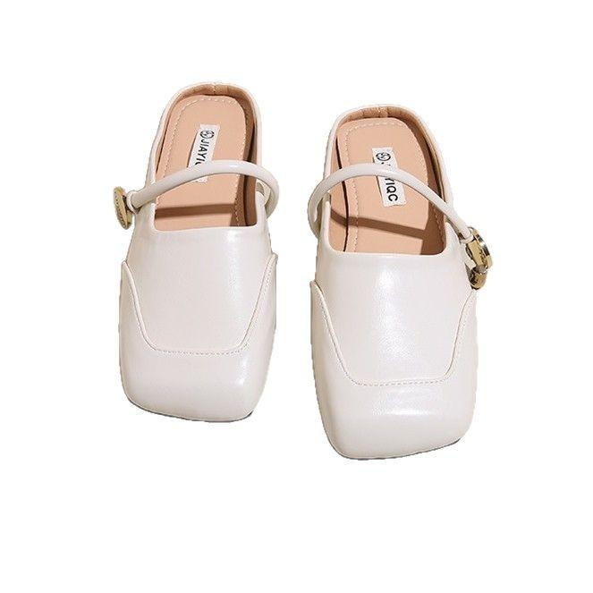 Тапочки Baotou, женские, новинка 2025 года, летняя одежда, высококачественные сандалии в стиле ретро с квадратной головкой, одна педаль, одиночные туфли Muller