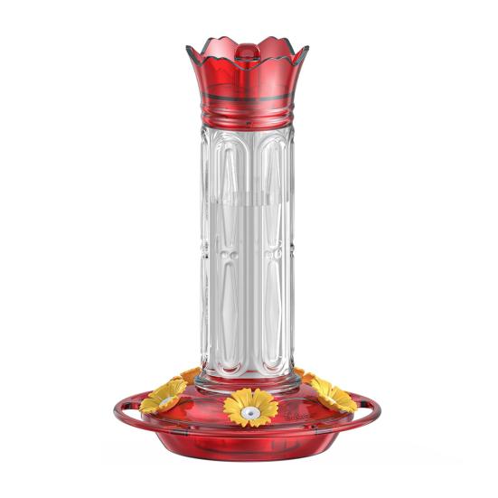 Кормушка для колибри для улицы, герметичная пластиковая кормушка для птиц с 5 отверстиями для кормления цветов и рвом для муравьев для внешнего декора сада