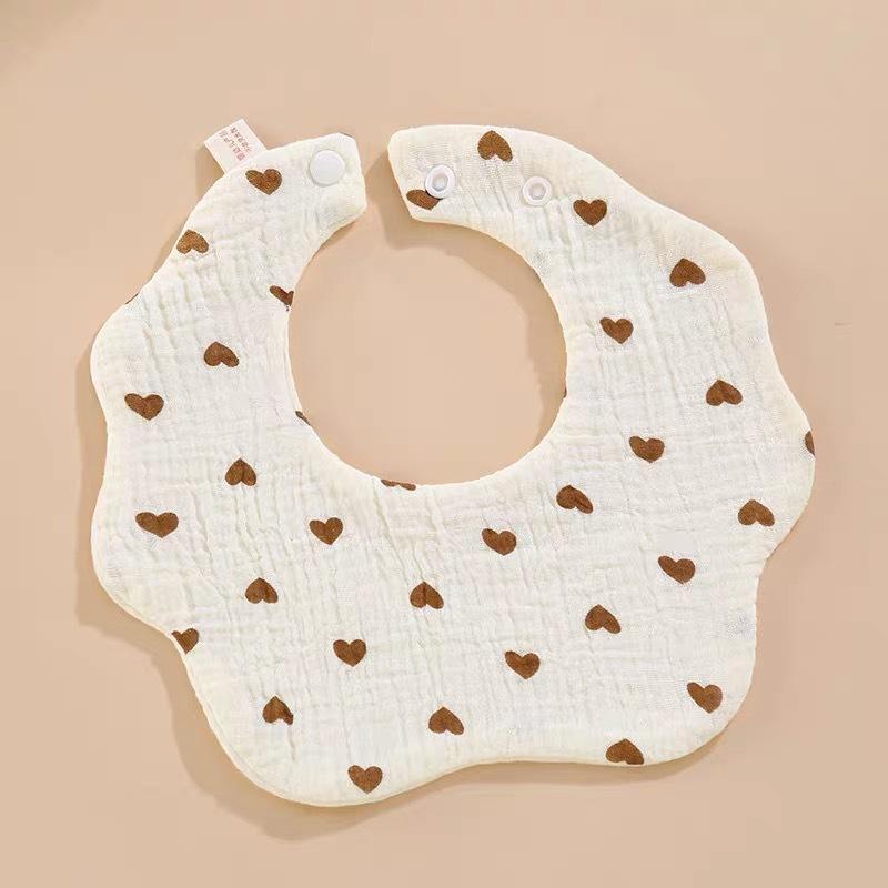 Class A Pure Cotton Petal Bib 360 Degree Rotating Breathable Absorbent Newborn Saliva Towel Baby Bib