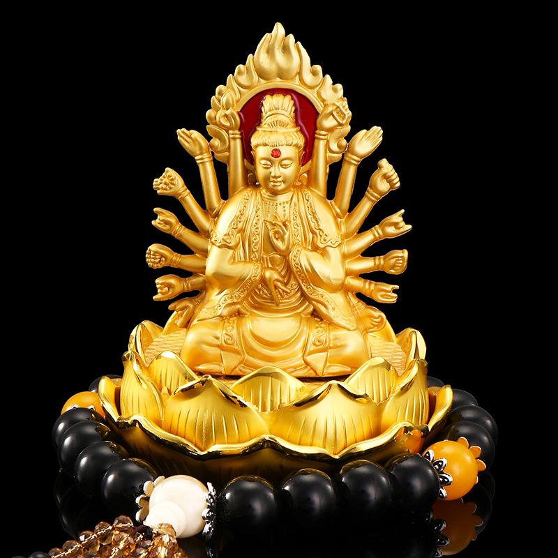 Украшение для автомобиля в виде парфюма из сплава «Лотос Гуаньинь» — аксессуар для интерьера в виде тысячи рук Гуаньинь