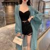 Chiffon Cardigan Women's Summer Bubble Sleeve Sunscreen Coat Loose Holiday Medium Long Top