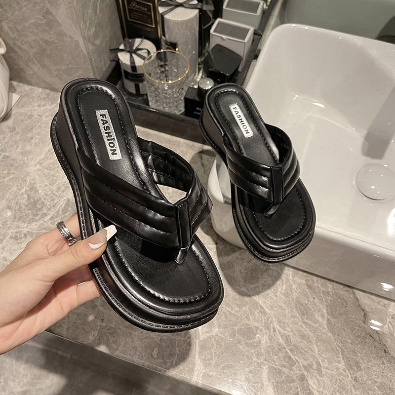 Шлепанцы Mezzo женские летние 2024 новые удобные пляжные туфли на толстой подошве модные сандалии темперамент прилив