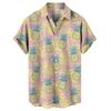 Men's Spring Summer Casual Fruit Printing Hawaiian Lapel Short Sleeve Men's Shirt Men's Top