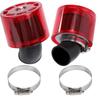 Calm Wish Air Power Filter 35mm Motorcycle Cab with Monkey Cover Yamaha Kawasaki Honda Red Curved 2pcs Universal