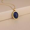 Ожерелье из лазурита в золоте или серебре, потрясающее ожерелье с подвеской для женщин, элегантное ожерелье с синим камнем, ювелирные изделия с камнями, рожденными в сентябре