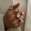 5Pcs Gold Tone Vintage Ring Set Aesthetic Alloy Fashion Jewelry Gift Boho Open Rings for Women