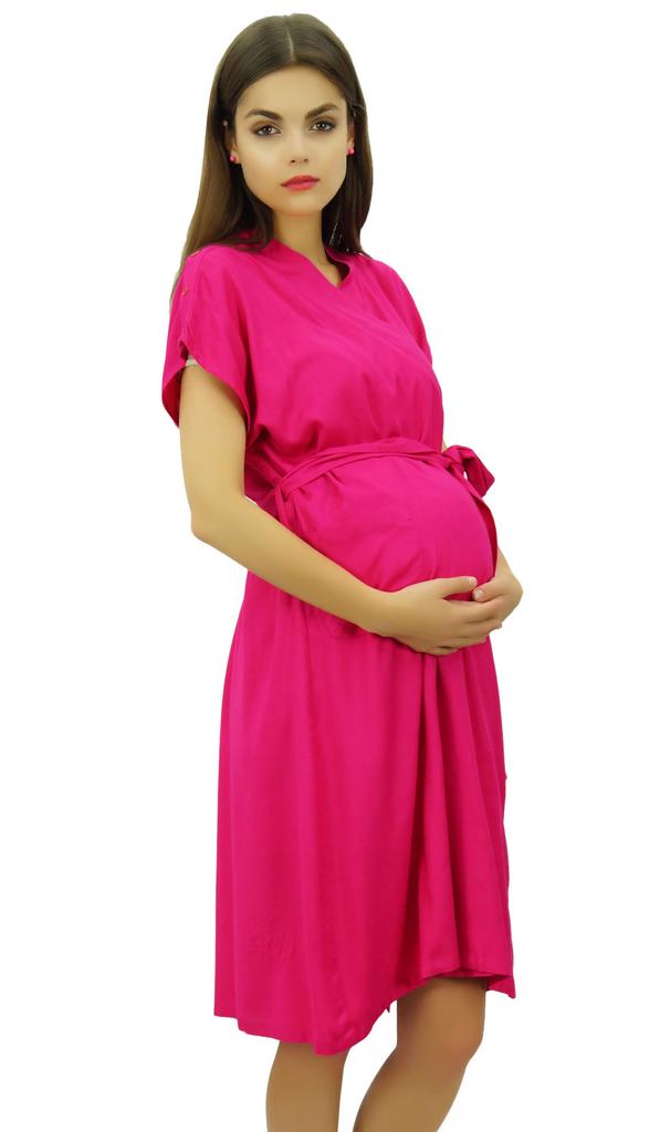 Bimba Maternity Robe Nursing Coverup With Side Shoulder Buttons Baby Shower