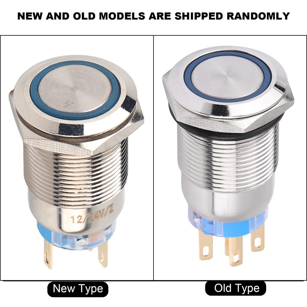 19mm 12-24V LED Waterproof Stainless Selflocking Latching Push Button Switch