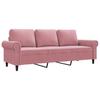 Vidaxl Sofa 3-Osobowa, Różowa, 180 Cm, Obita Aksamitem