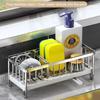 Sponge Holder Kitchen Organizer Dish Drainer Soap Rack Sink Tray Stainless Steel Rack Storage Basket Shelf Kitchen Accessories