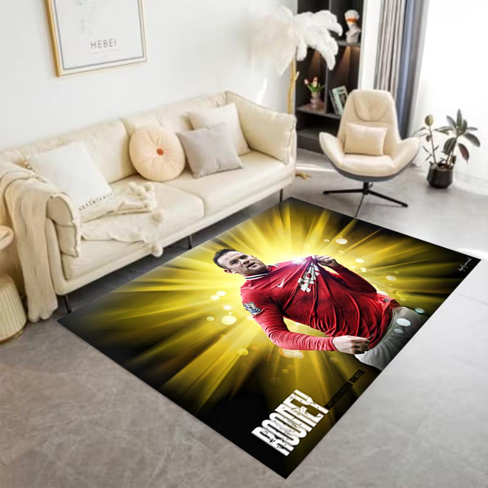 Football Player Action Carpet Design for Entryway Game Room Balcony Dormitory Antislip Carpet Anime Office Decor Best for Christmas
