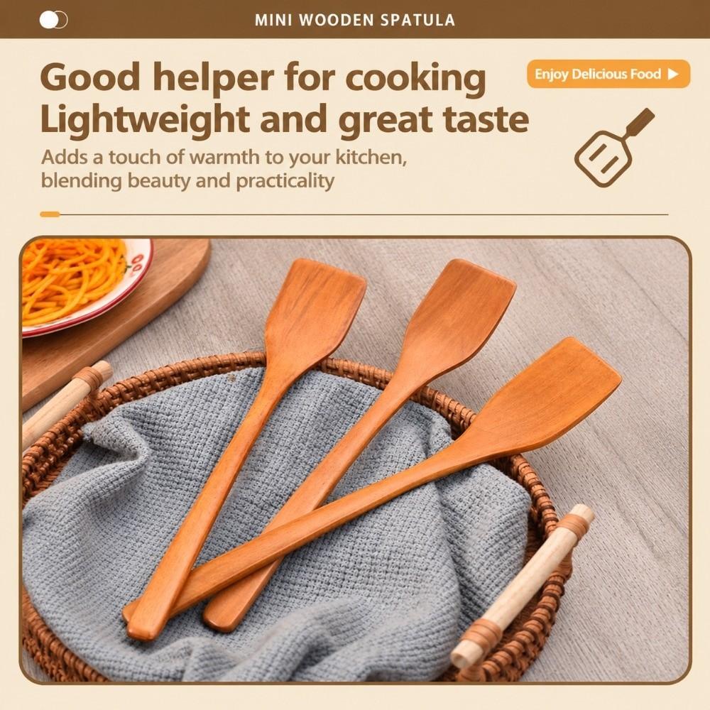 Mini Cooking Shovel Long Handle Grilling Spatula New Wooden Spatula Barbecue Grill