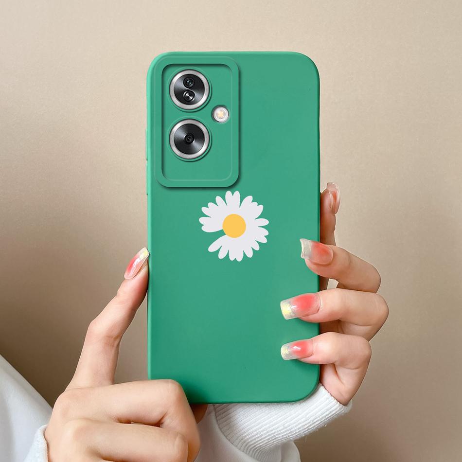 Чехол для OPPO A79 A2 5G Цветок Мягкий Жидкий Силикон Защита Камеры Ударопрочная Задняя Крышка Для OPPO A79 A2 Funda