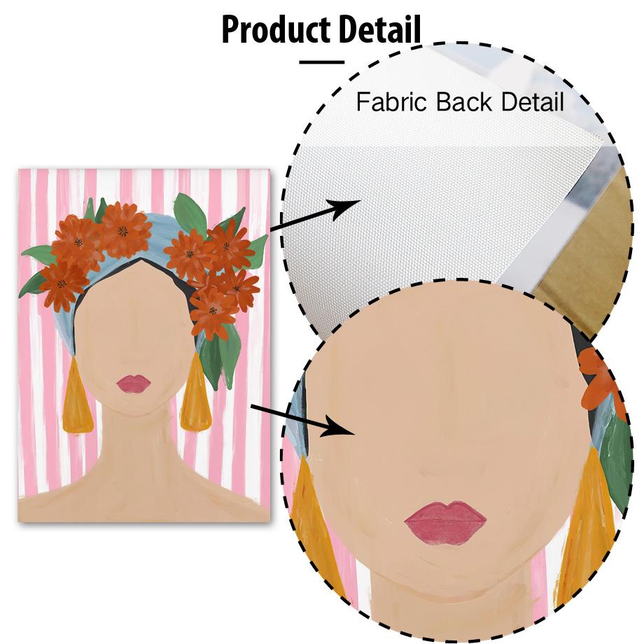 Абстрактная Девушка Ваза Цветы Листья Иллюстрация Настенное Искусство Холст Живопись Скандинавский Постер И Принты Картины Для Декора Гостиной